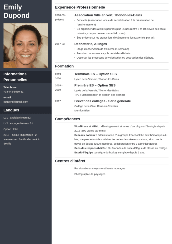 blog cv parcoursup modele cascade