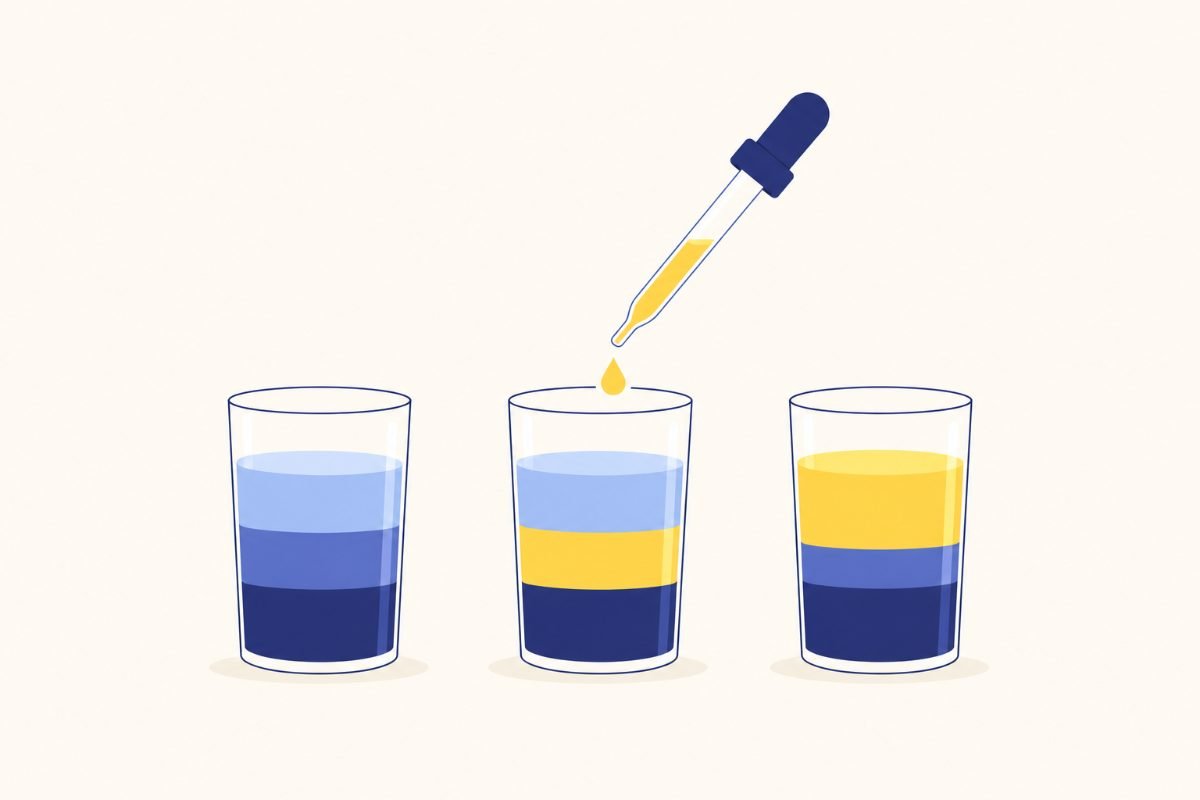 10 idées d'activités scientifiques pour un centre de loisirs 1 Trois verres contenant des liquides superposés de densités différentes, avec une pipette